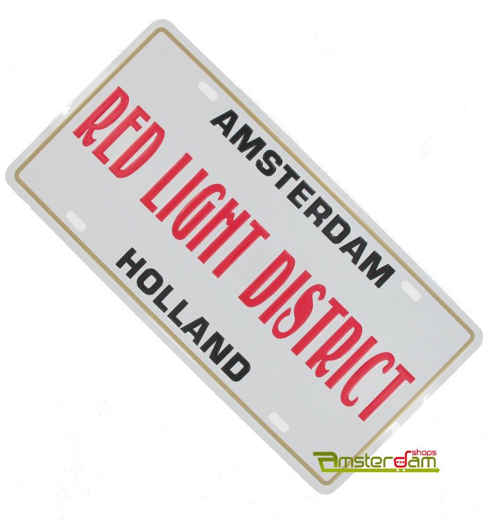 LICENCEPLATE RED LIGHT DISTRICT WHITE