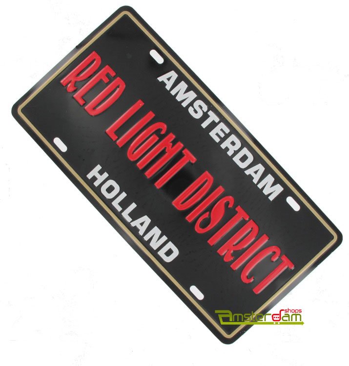  LICENCE PLATE RED LIGHT DISTRICT BLACK