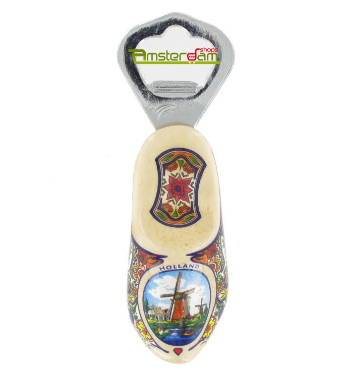 BOTTLE OPENER WOODEN SHOE PLAIN LACQUER MILL 