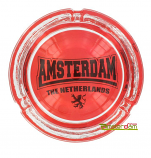 Ashtray red with logo Amsterdam from the Netherlands