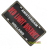  LICENCE PLATE RED LIGHT DISTRICT BLACK