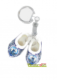 KEYCHAIN 2 WOODEN SHOES 4 CM DELFT BLUE MILL